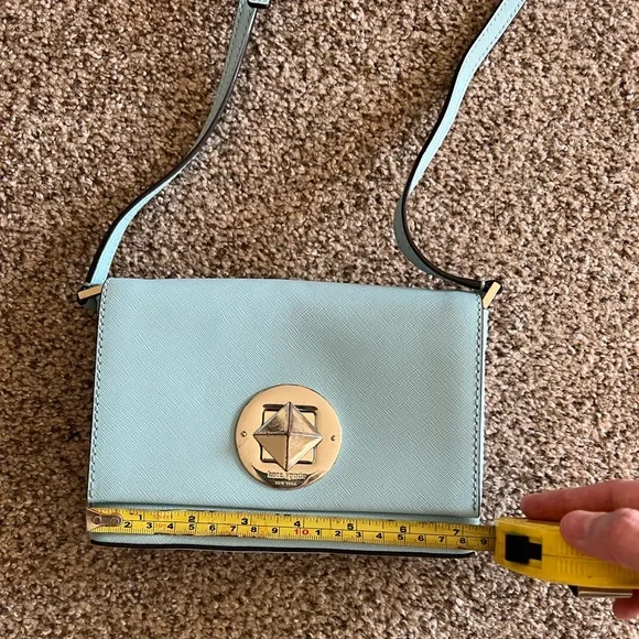 Kate Spade Sally Newbury Lane Mini Tiffany Blue Square Latch Crossbody - Picture 6 of 8